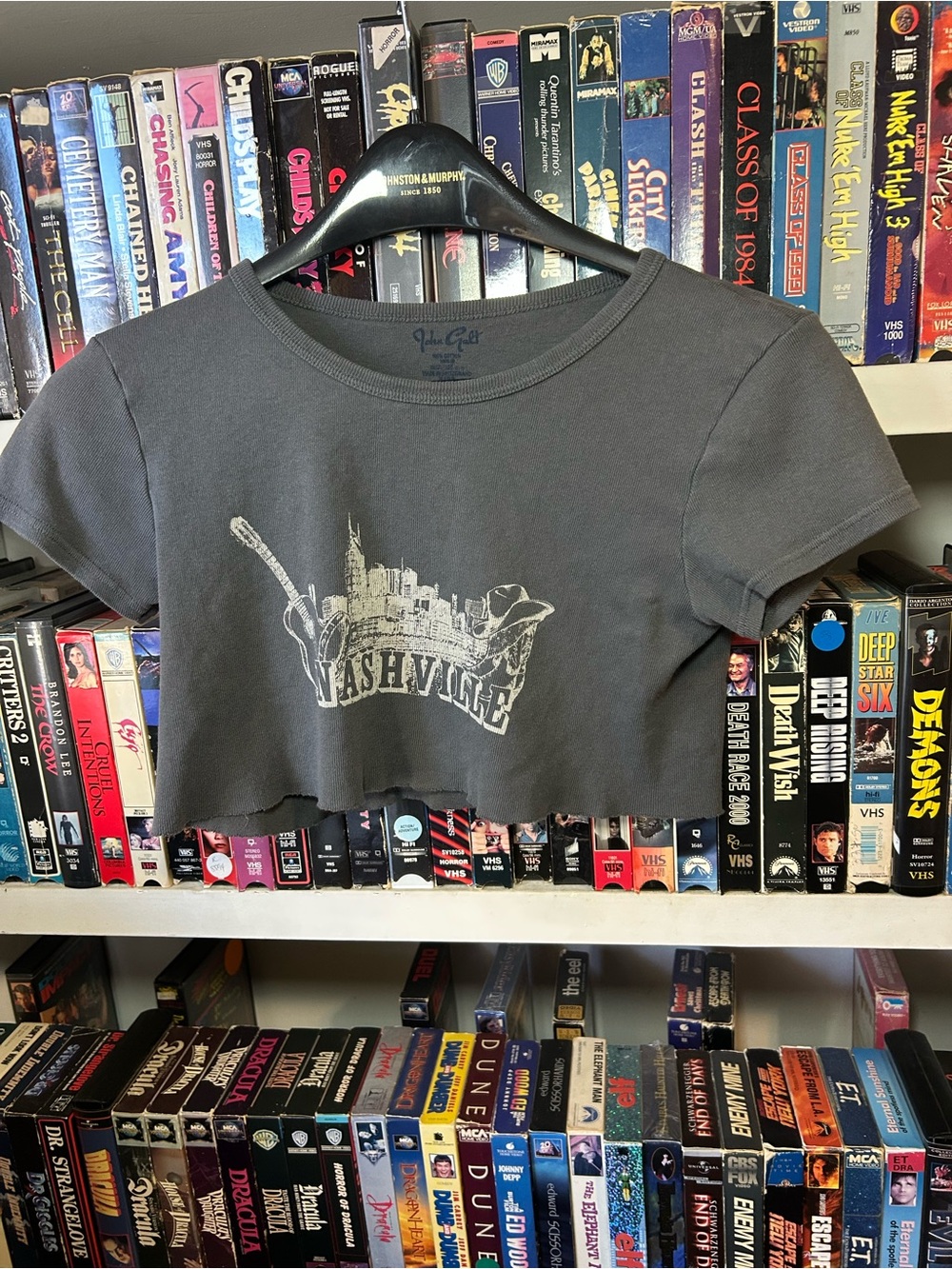 Nashville Graphic Cropped Tee - Charcoal